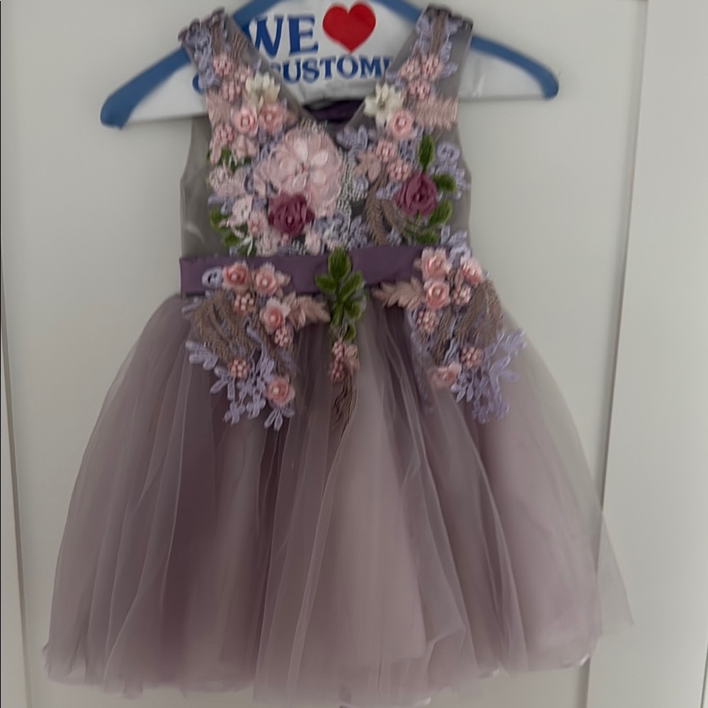Floral Embroidered Tulle Dress